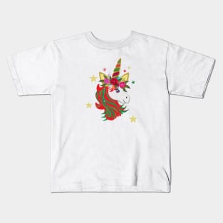 Merry Christmas magical unicorn Kids T-Shirt